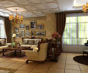 Retro European living room 1730