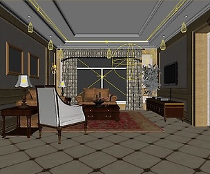 Retro European living room 5171