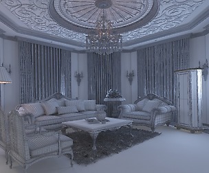 Luxury Retro European Living Room 1739