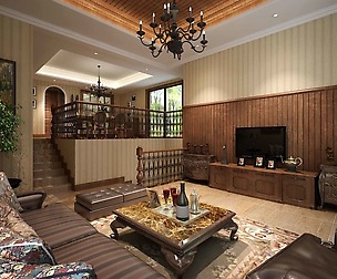 Deluxe Retro European Living Room 5117