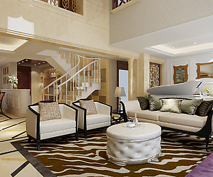 Luxury duplex European living room 1746
