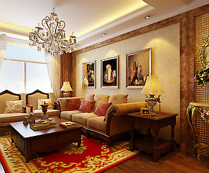 Luxurious and concise European living room 5105