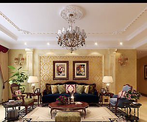 Luxurious and concise European living room 5107