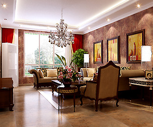 Luxurious and concise European living room 5108