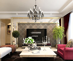 Luxurious and concise European living room 5110