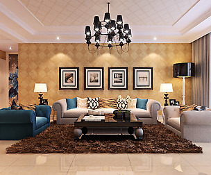 Luxurious and concise European living room 5112