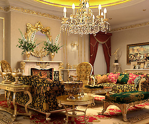 Deluxe European living room 1718
