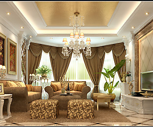Luxury fashion European living room 1733