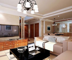 The luxurious modern living room is 1830