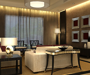 The luxurious modern living room is 1850