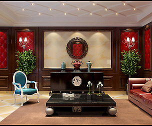 Concise retro European living room