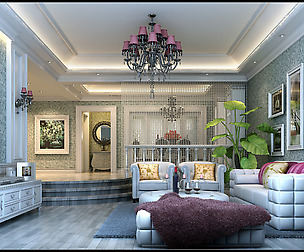 Blue - style European - style living room 1735