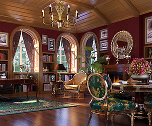 European luxury home office study 1806
