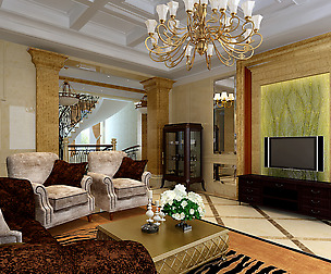 ull European living room dining room design 1741