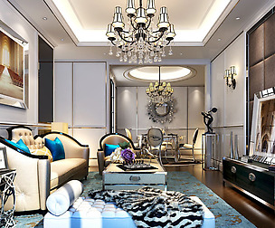 Stylish luxury home decoration - living room 6104