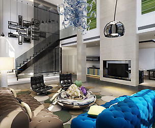 Stylish luxury home decoration - living room 6121
