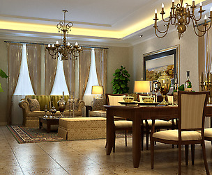 Simple and simple European style living room 1711