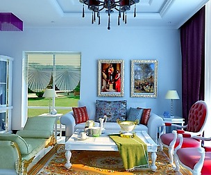 Style concise European living room 1703