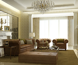ashionable and concise European living room 1714