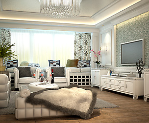 Fashionable concise European living room 1715