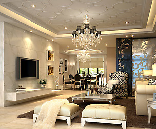 Style concise European living room 1723