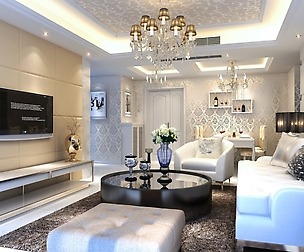 Style concise European living room 5153