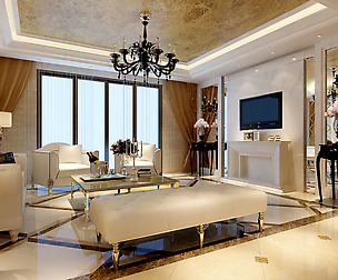 Fashionable concise European living room 5164