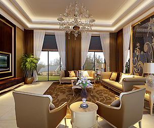 Fashionable concise European living room 5165
