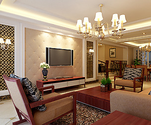 Style concise European living room 1749