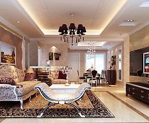 Style concise European living room 1774