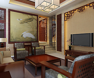 nable Chinese style and vintage living room 1806