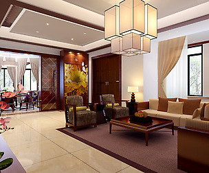 nable Chinese style and vintage living room 1807