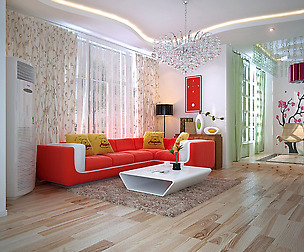 Modern fashionable living room leisure hall 1823