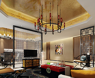 inese style fashionable vintage living room 1809