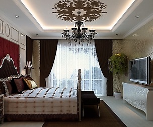 Stylish European bedroom 1842