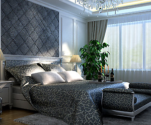 Stylish European bedroom 1845