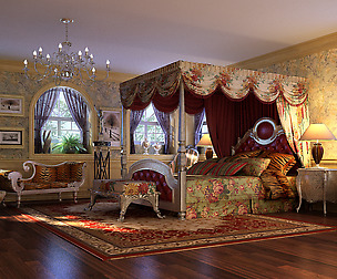 Stylish European bedroom 1846