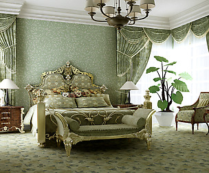 Stylish European bedroom 1852