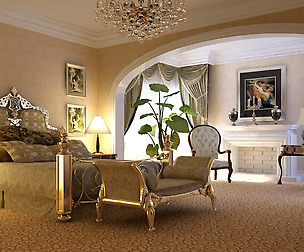 Stylish European bedroom 1854