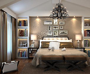Stylish European bedroom 1857