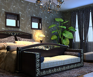 Stylish European bedroom 1858