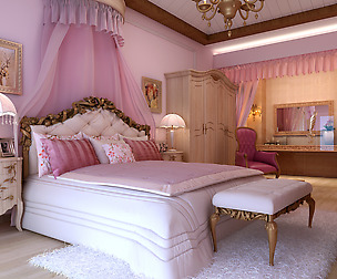 Stylish European bedroom 1860