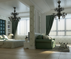 Stylish European bedroom 1862