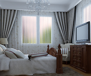 Stylish European bedroom 1863