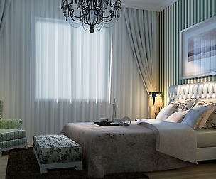 Stylish European bedroom 1864
