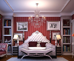Stylish European bedroom 1866