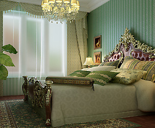 Stylish European bedroom 1869