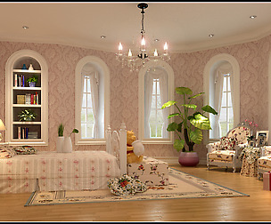 Stylish European bedroom 1870