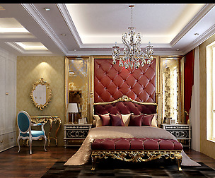 Stylish European bedroom 1875