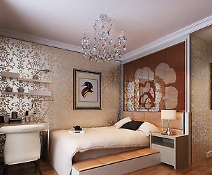 Stylish European bedroom 1882